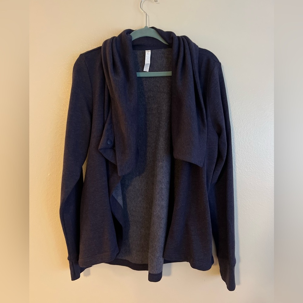 NWOT Heather Blue Z by Zella Starlight Drape Wrap Cardigan Sweatshirt Medium